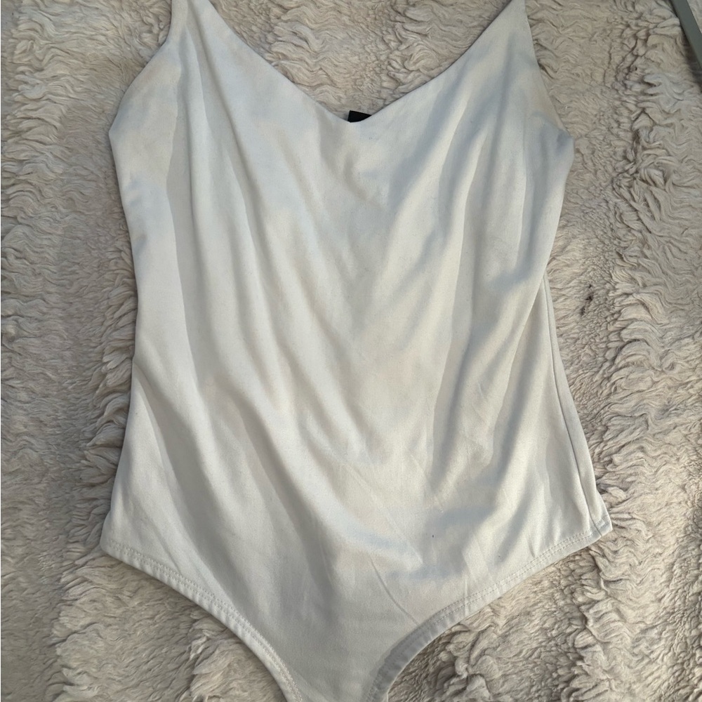 White Spaghetti Strap Bodysuit - Picture 3 of 4